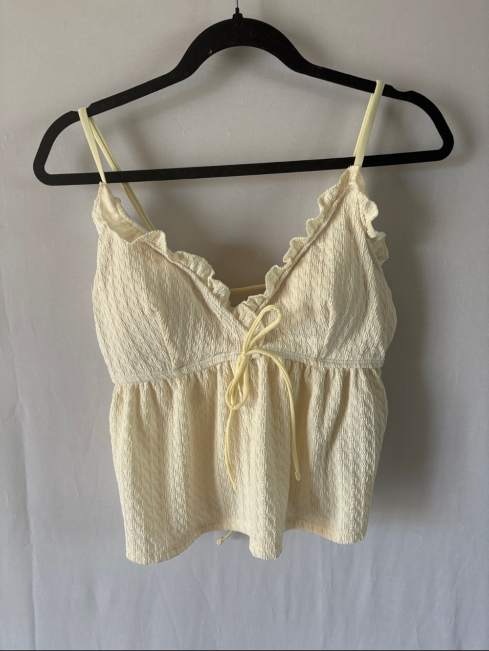 Ivory Ruffle Trim Tankini Set - Picture 2 of 7
